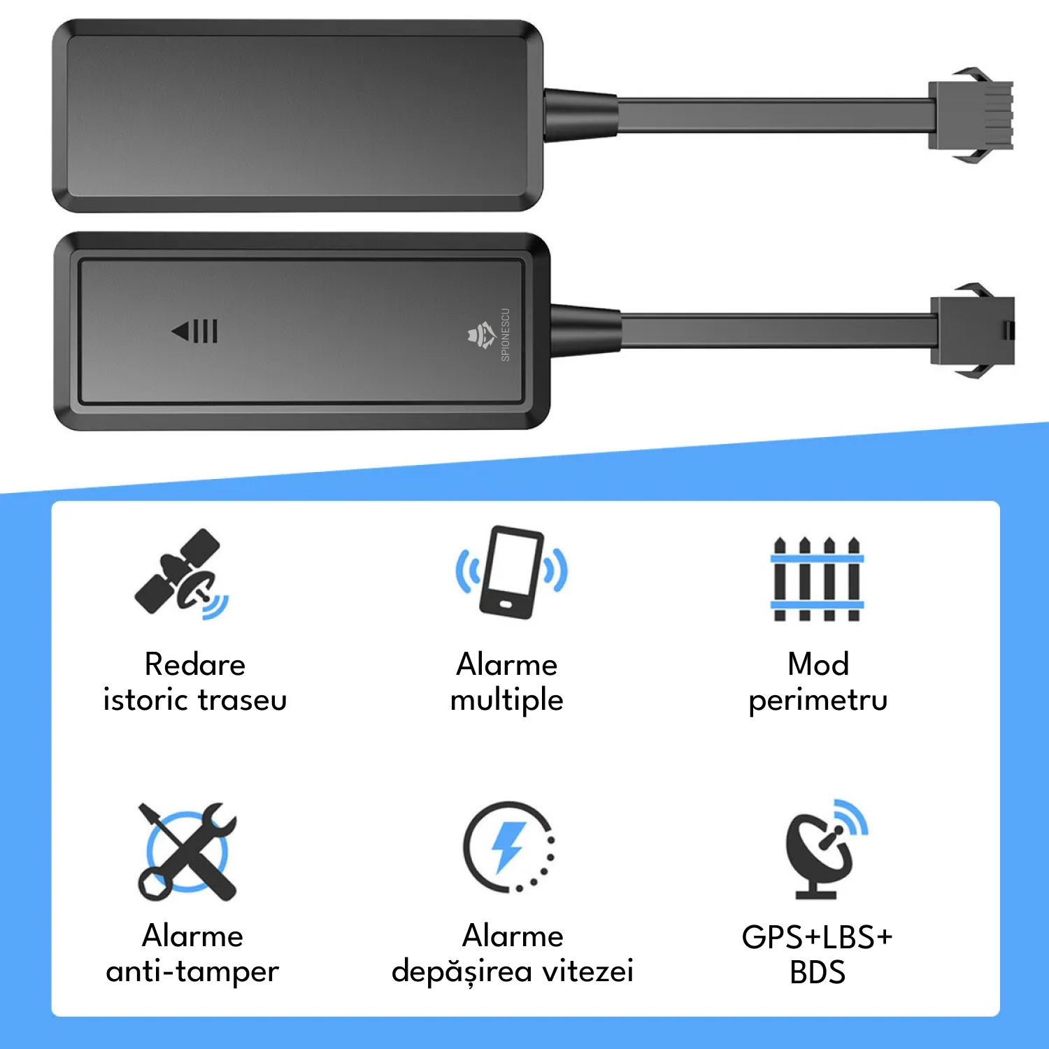 Mini tracker GPS spion, A18, 4G, localizare GPS+LBS+BDS, 9-90V, monitorizare audio, mod perimetru, alarme multiple, autonomie 3 zile, negru - 1 | YEO
