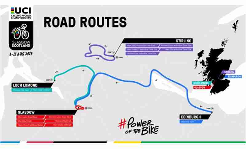 Campionati del mondo di ciclismo su strada 2023 in scozia percorso