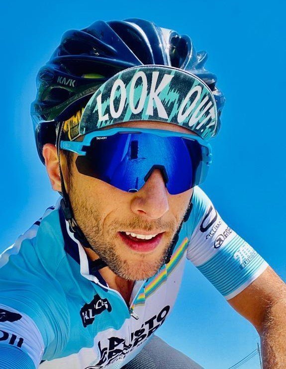 Occhiali da ciclismo monolente specchiata per bici da corsa e mountain bike modello imperial azzurro
