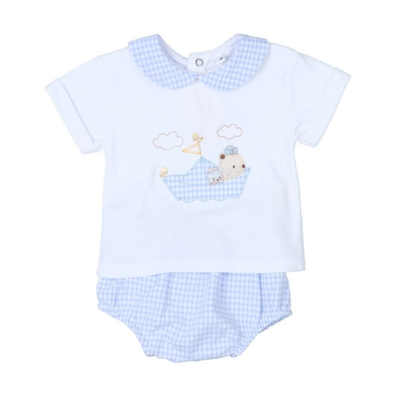 Conjunto Barco Vichy personalizado - regalo bebé | Mi Luna Lunera
