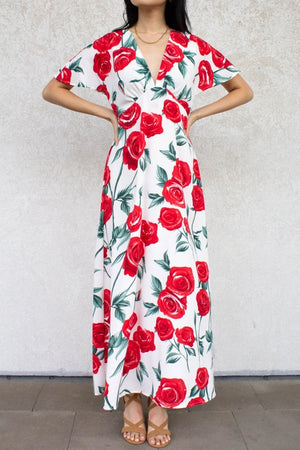 Red Roses Midi Dress - Merry Everything