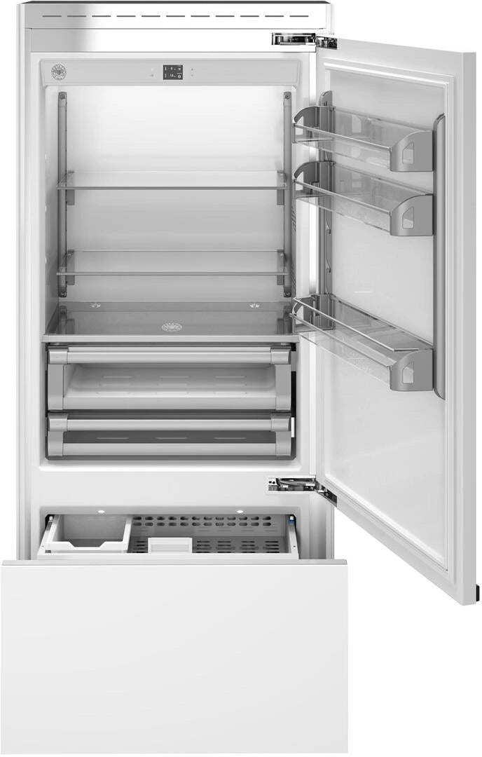 Bertazzoni - 36 Inch Panel Ready Built-In Bottom Mount Refrigerator with 19.6 cu. ft. Capacity, Lateral Airflow System, and Ice Maker