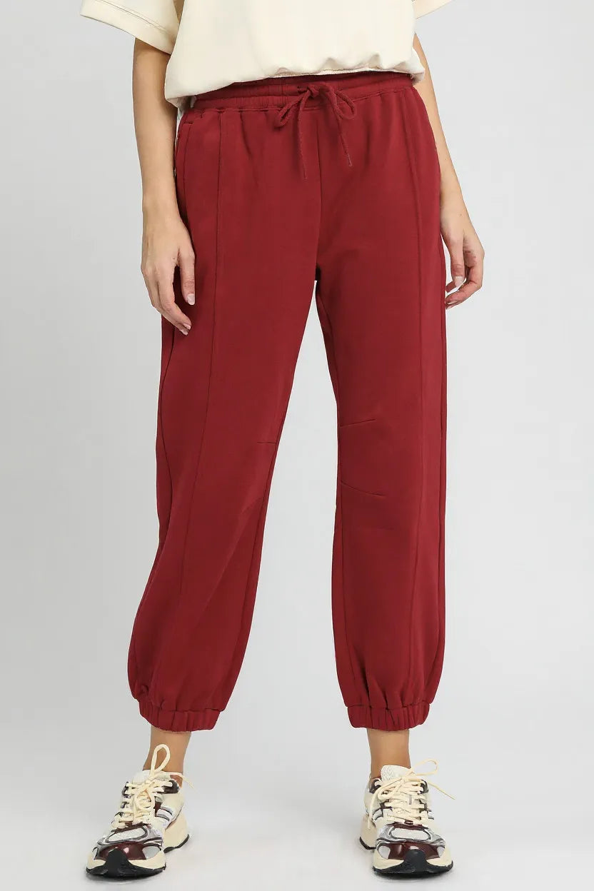Umgee Fleece Jogger Pants with Drawstring