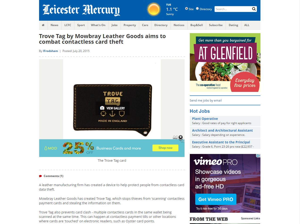 Review of TROVE TAG by Leicester Mercury