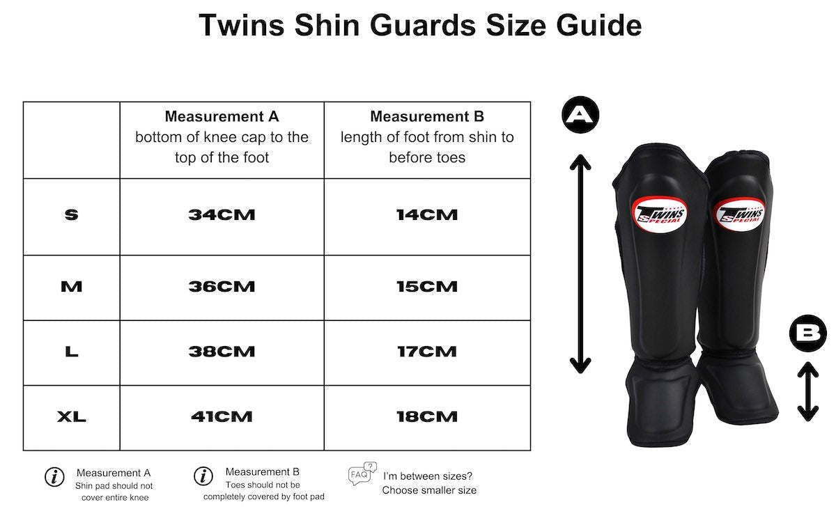 Twins Shin Guards Size Chart