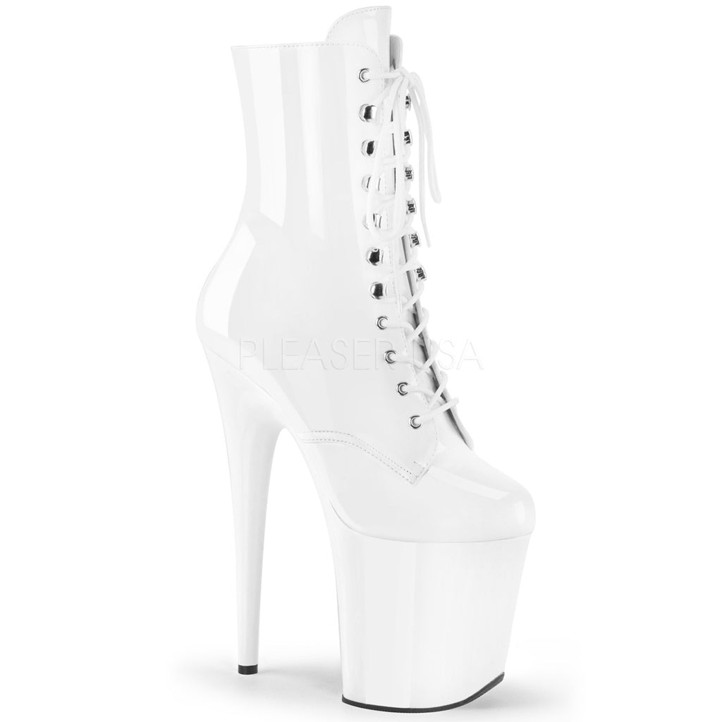 white pleaser heels