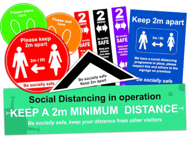 Social Distancing Signs Radius Office Supplies