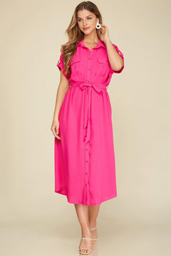 Brighten the Day Button Dress