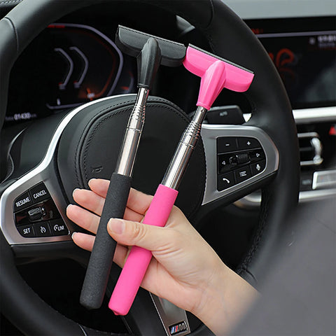 Telescopic Rearview Mirror Squeegee Retractable Double-side Rod Window  Cleaner Squeegee Wiper Brush Glass Cleaning Tool - AliExpress