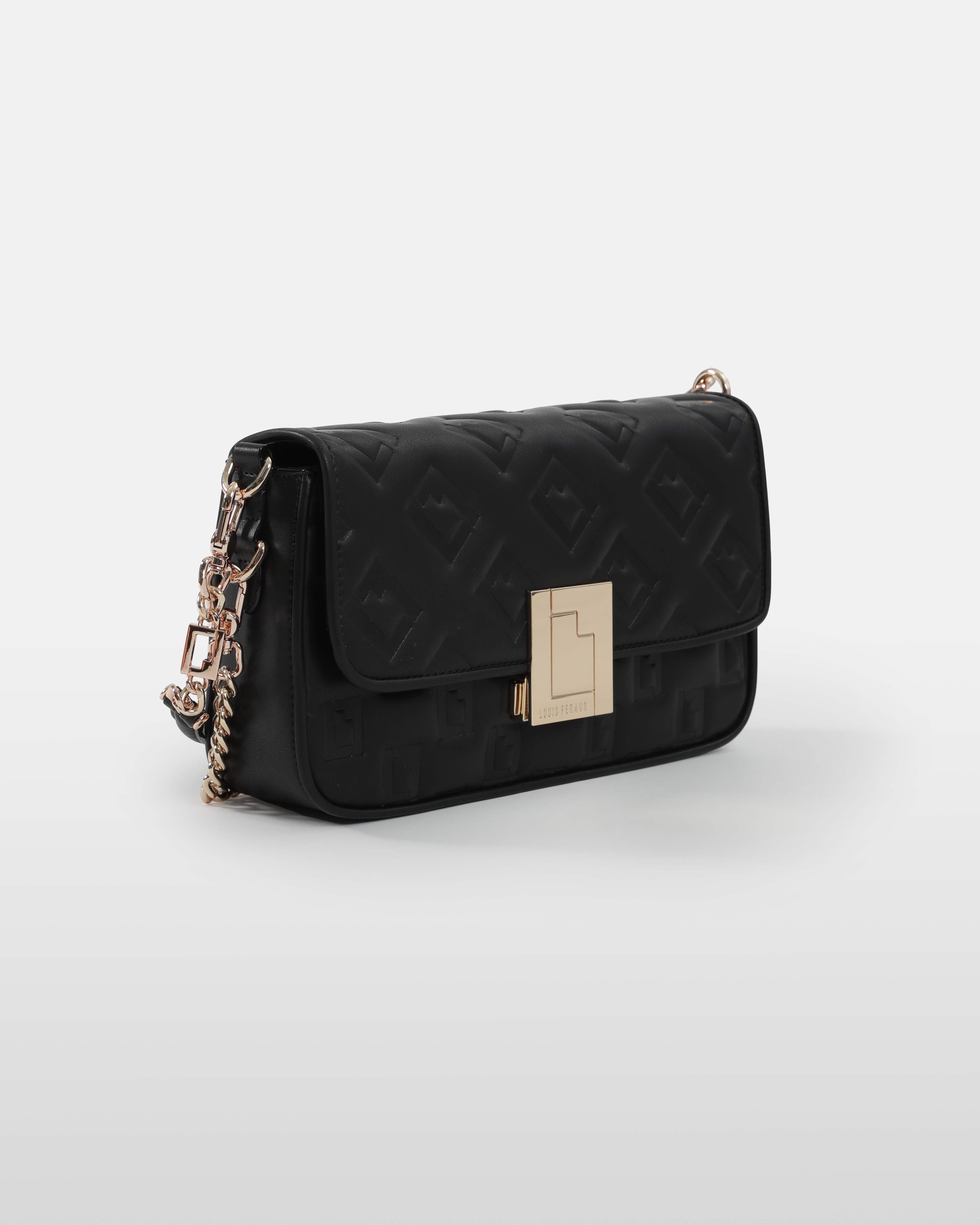 Louis Feraud Quilted Leather Shoulder Bag - Black Crossbody Bags