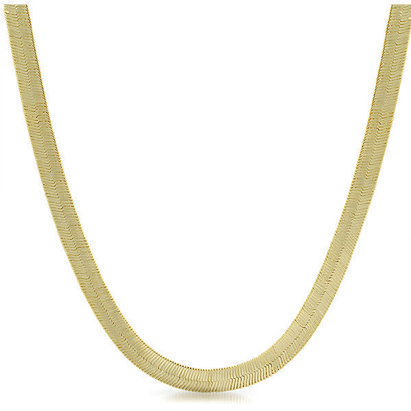 6mm Shiny Gold Plated Herringbone Chain 
