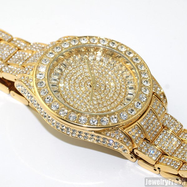 41MM Big Face Iced Out Watch Gold – JewelryFresh