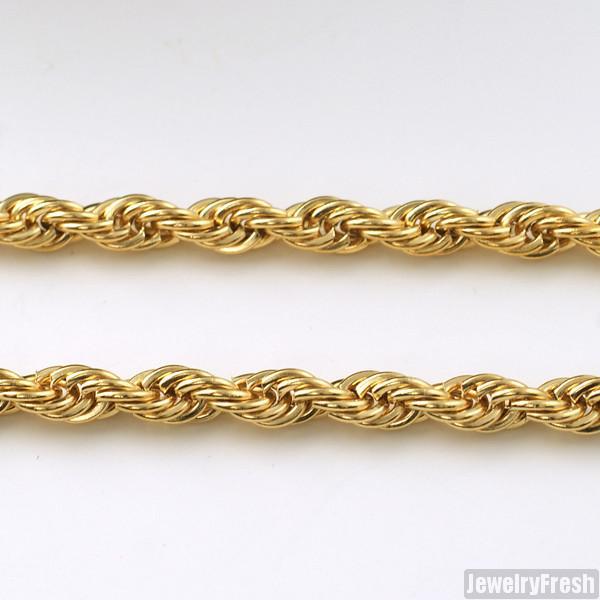 4mm 14K Gold IP French Rope Chain – JewelryFresh