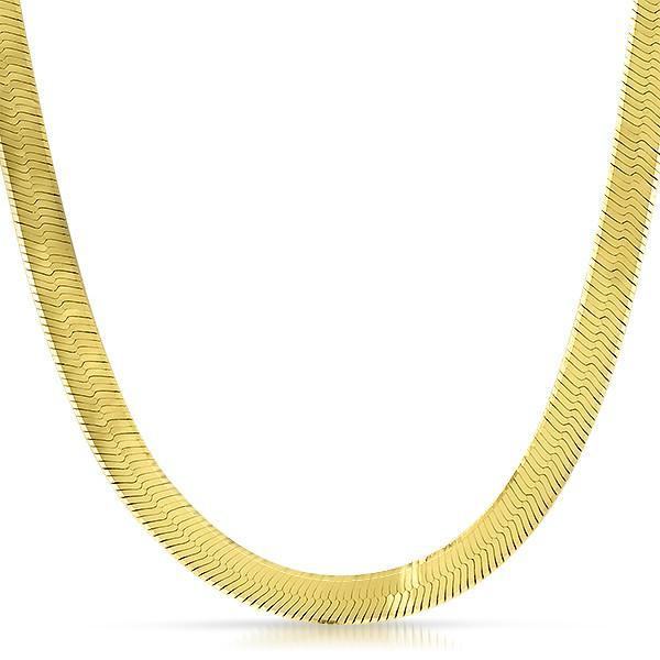 9mm Gold 925 Silver Italian Herringbone Chain – JewelryFresh