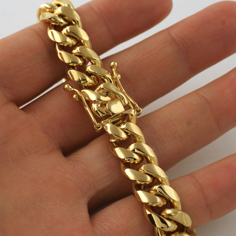 12mm Gold Premium Miami Cuban Bracelet – JewelryFresh