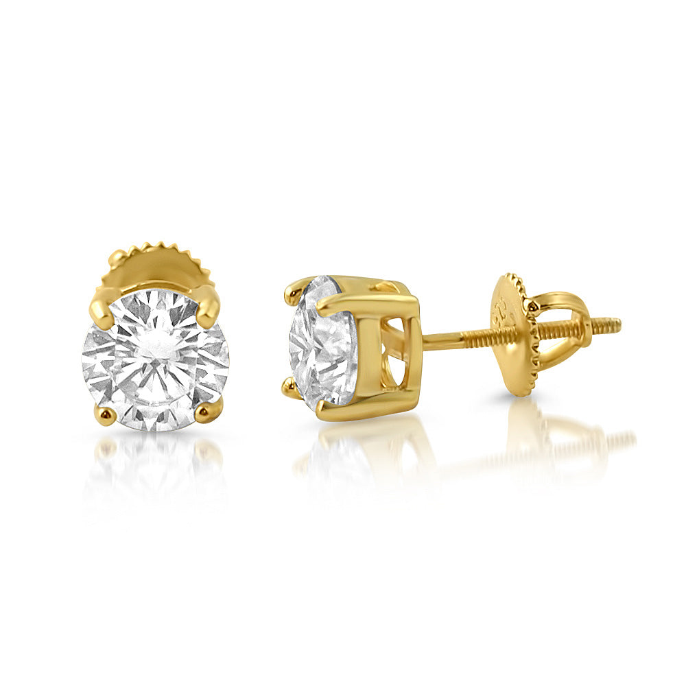 VVS Moissanite Solitaire Stud Earrings 