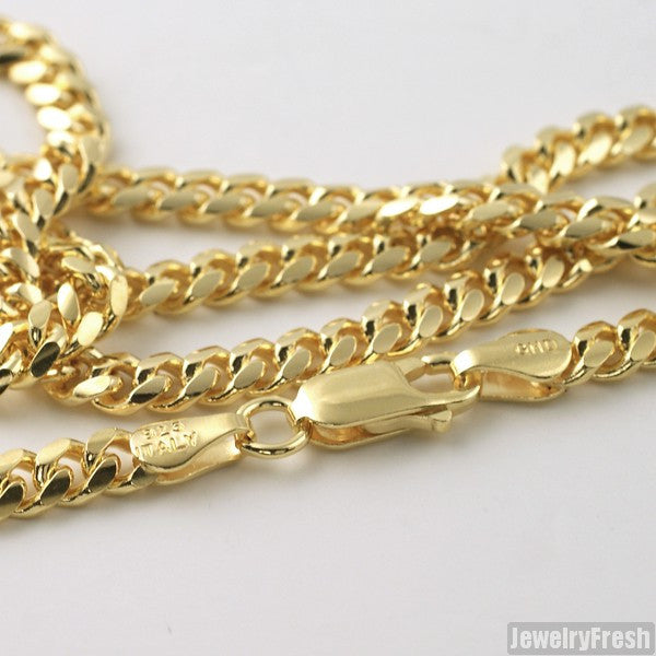 4mm 14k Gold Dipped 925 Silver Miami 