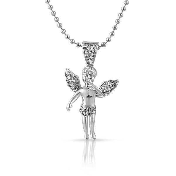 Silver Micro Angel Pendant Necklace – JewelryFresh