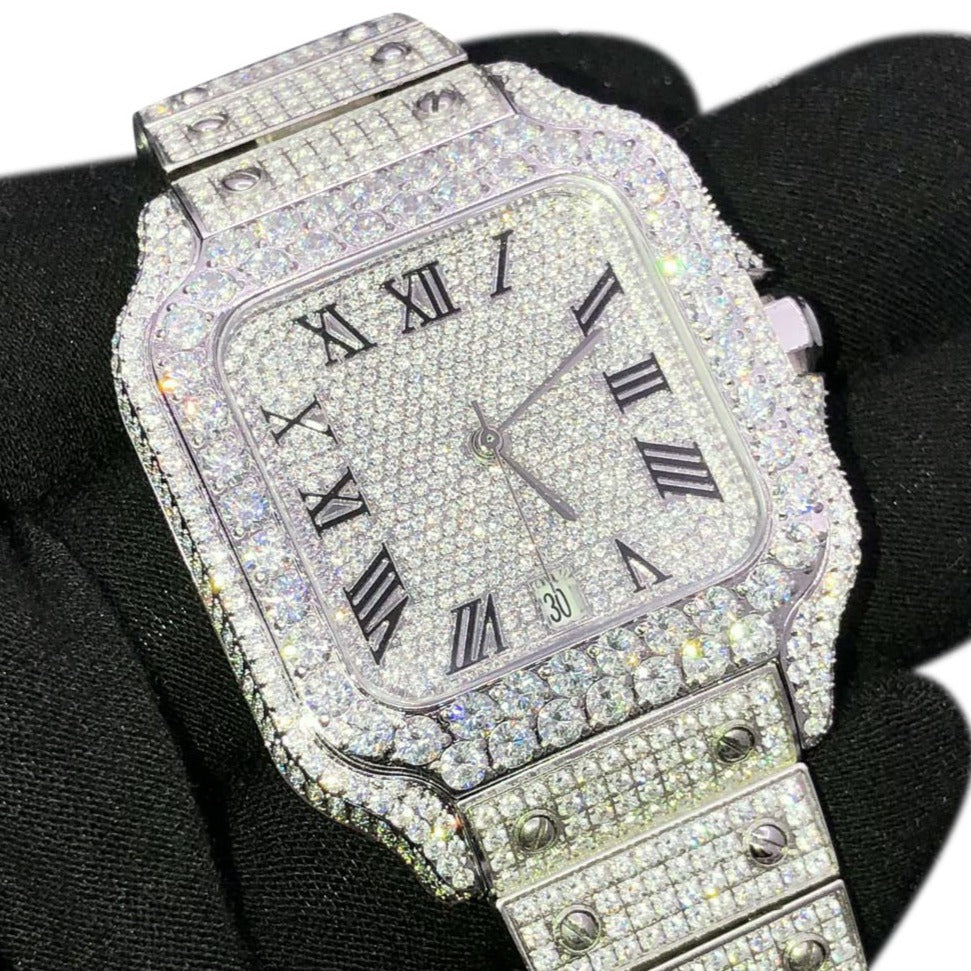 20 Carat Moissanite Bust Down Millionaire Watch – JewelryFresh