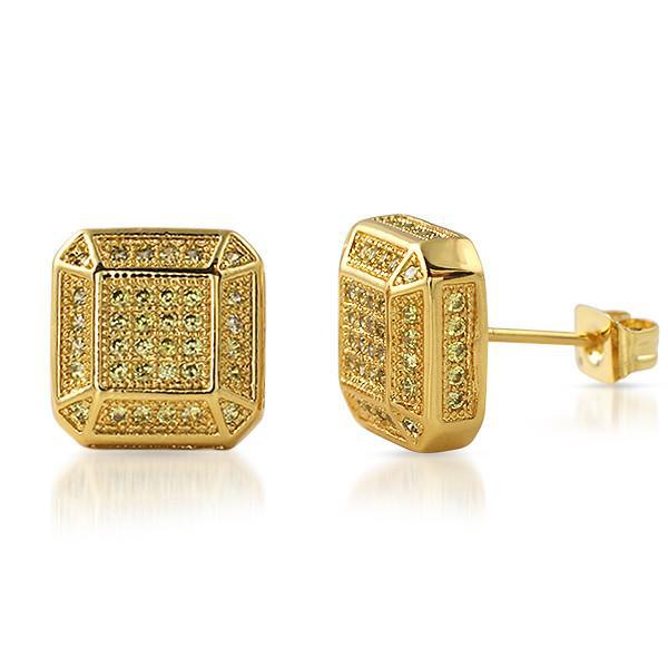 Gold Canary Fancy Octagon Lab Diamond Earrings – JewelryFresh