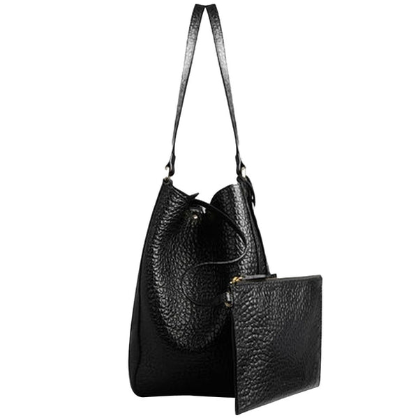 burberry black leather tote bag