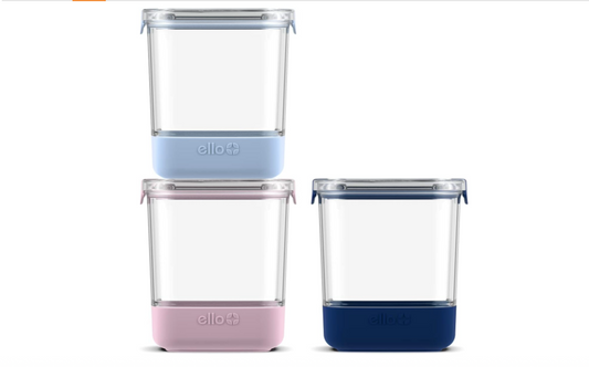 Ello Stainless Steel 4 Cup Rectangle Food Storage Blue 1 ct