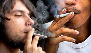 Two gentlemen smoking cigarette