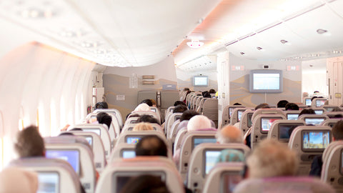 People traveling on a plane