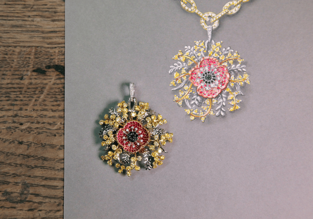 A LUXURIOUS BESPOKE GIFT IS BROUGHT TO LIFE - Pendant + Drawing -