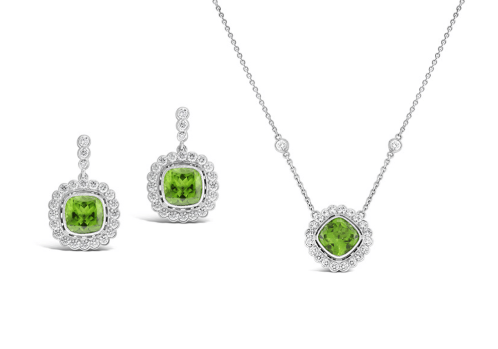 August Birthstone - The Peridot - Necklace and Earrings -