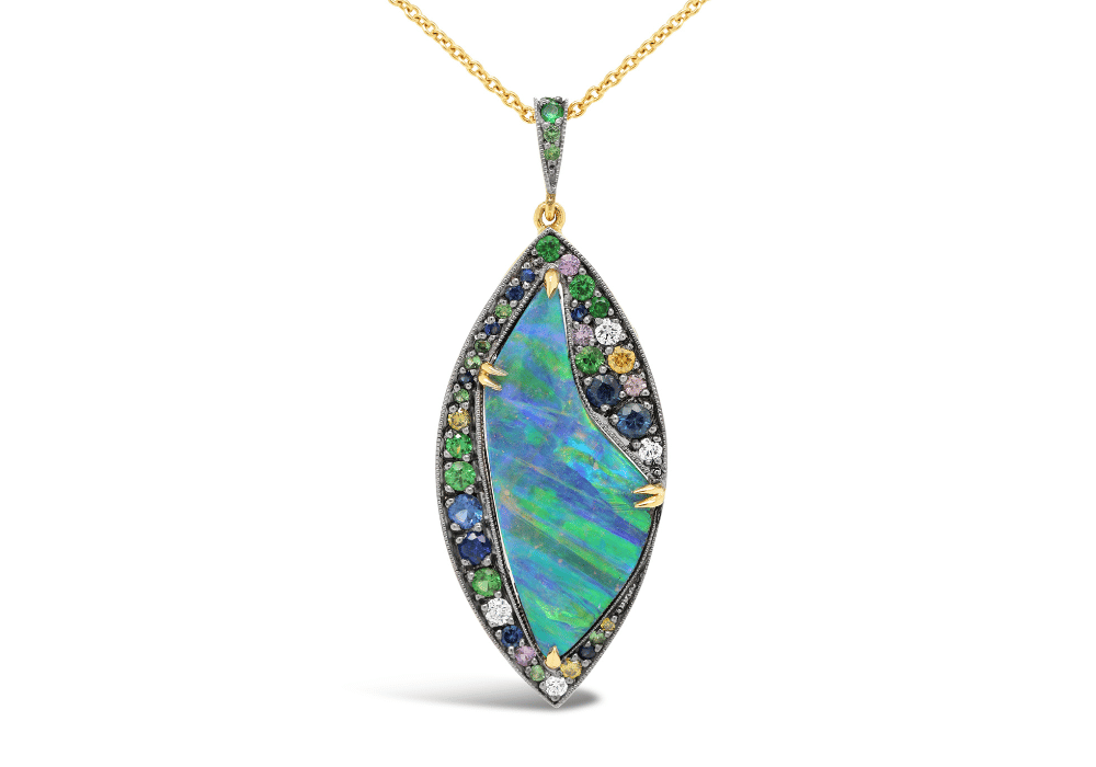 COLOUR AND LIGHT CAPTURED IN AN OPAL Australian Opal & Coloured Gemstone Pendant