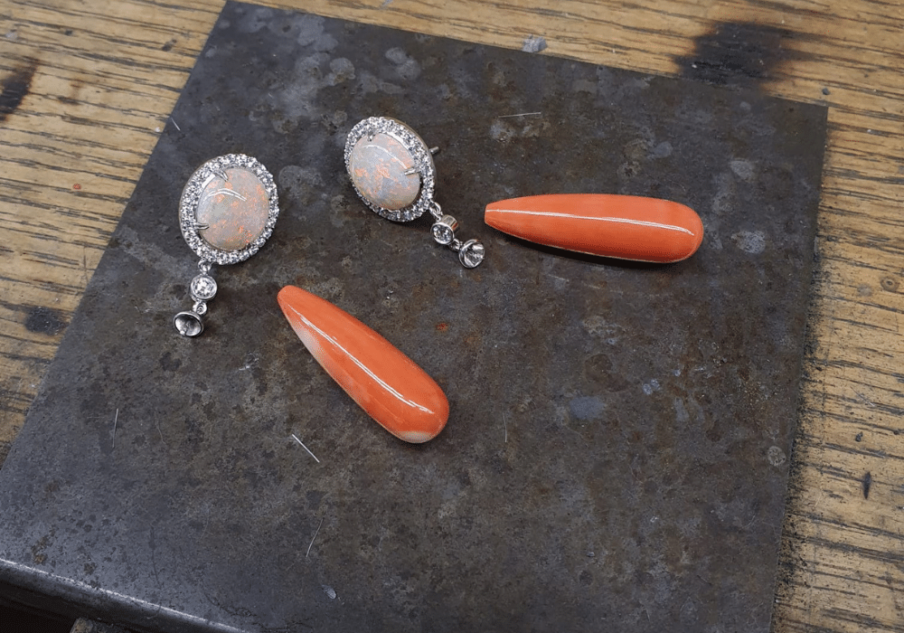 Precious Piece Reimagined - Coral / Opal Earrings Workshop -