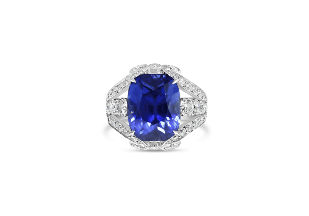 September Birthstone - The Sapphire - blue sapphire ring front -