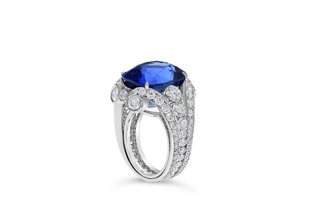 September Birthstone - The Sapphire - Blue sapphire ring other side -