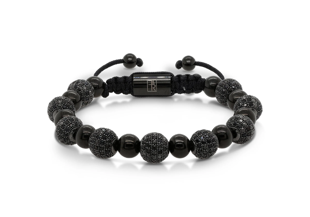 Matte Onyx & Black Pavé Set Bead Bracelet