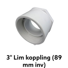 3" rörkopplingar och limdetaljer i PVC för spabad