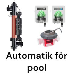 Automatik för pool som saltklorinator, pH justering, klor dosering samt UV rening