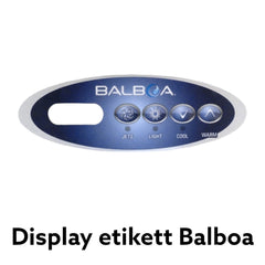 Etikett till displayer eller styrpaneler från Balboa