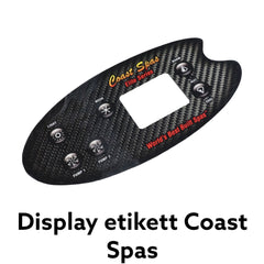 Etikett som passar till displayer eller styrpanel från Coast Spas