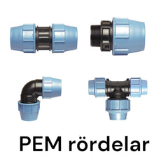 Klämkopplingar för PEM rör samt PP rör och PVC slang
