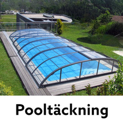 Pooltäckning, lamelltäcken, pooltak, sommartäcke, vintertäcke