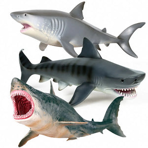 Majestic Ocean Giants: Megalodon & Whale Shark Model Toy Set - Dino Avenue