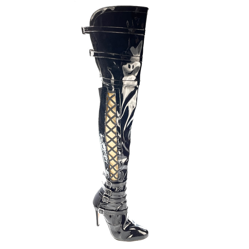 NicoloeKirklandThickSkinVeganBlackThighHighclosedtoeDanceboot 1
