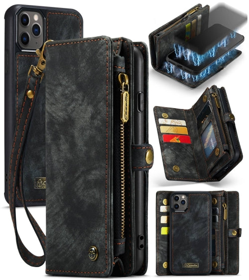 For iPhone 11 Pro Max CaseMe-008 Detachable Multifunctional Horizontal Flip Leather Case w...(Black)