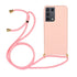For Samsung Galaxy S21 Ultra 5G Wheat Straw Material TPU Protective Case with Lanyard(Pink)
