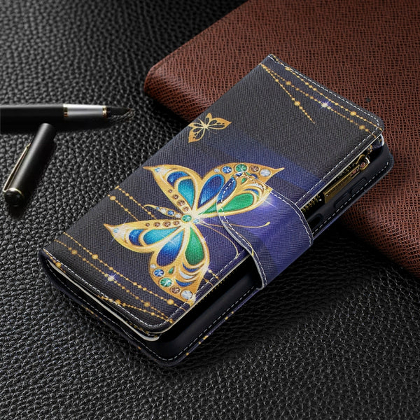 For Samsung Galaxy A32 5G Colored Drawing Pattern Zipper Horizontal Flip Leather C...(Big Butterfly)