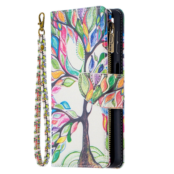 For Samsung Galaxy A32 5G Colored Drawing Pattern Zipper Horizontal Flip Leather Case with ...(Tree)