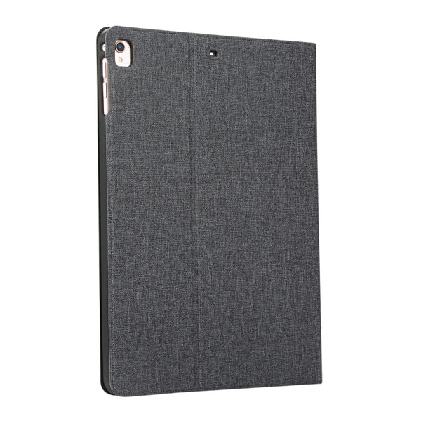 For iPad 10.2 2021 2020 2019 Voltage Craft Cloth TPU Protective Case with Holder(Black)