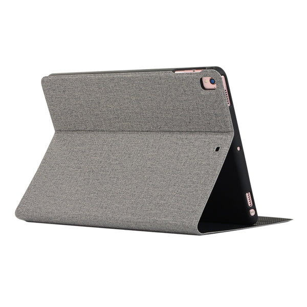 For iPad 10.2 2021 2020 2019 Voltage Craft Cloth TPU Protective Case with Holder(Grey)