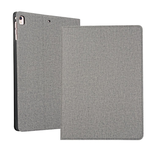 For iPad 10.2 2021 2020 2019 Voltage Craft Cloth TPU Protective Case with Holder(Grey)